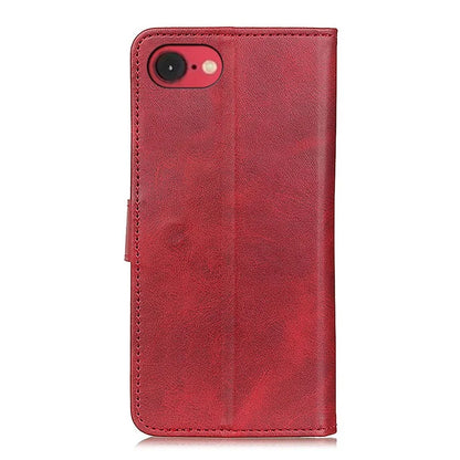 For iPhone SE (2024) Stand Wallet Case Cowhide Texture Leather Phone Cover