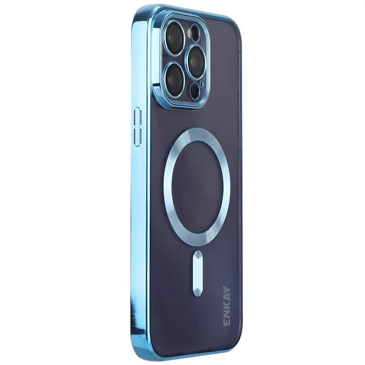 ENKAY HAT PRINCE For iPhone 16 Pro Max Magnetic Clear Case Shockproof TPU Phone Cover with Lens Film