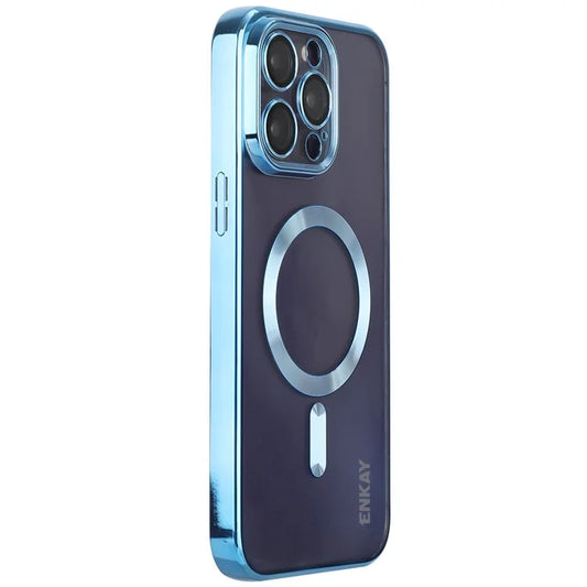 ENKAY HAT PRINCE For iPhone 16 Pro Max Magnetic Clear Case Shockproof TPU Phone Cover with Lens Film