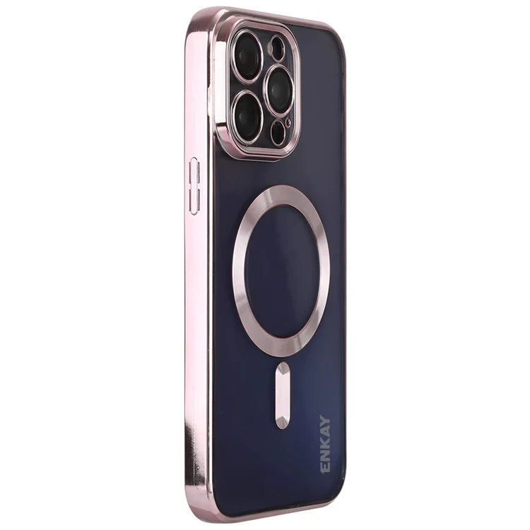 ENKAY HAT PRINCE For iPhone 16 Pro Max Magnetic Clear Case Shockproof TPU Phone Cover with Lens Film
