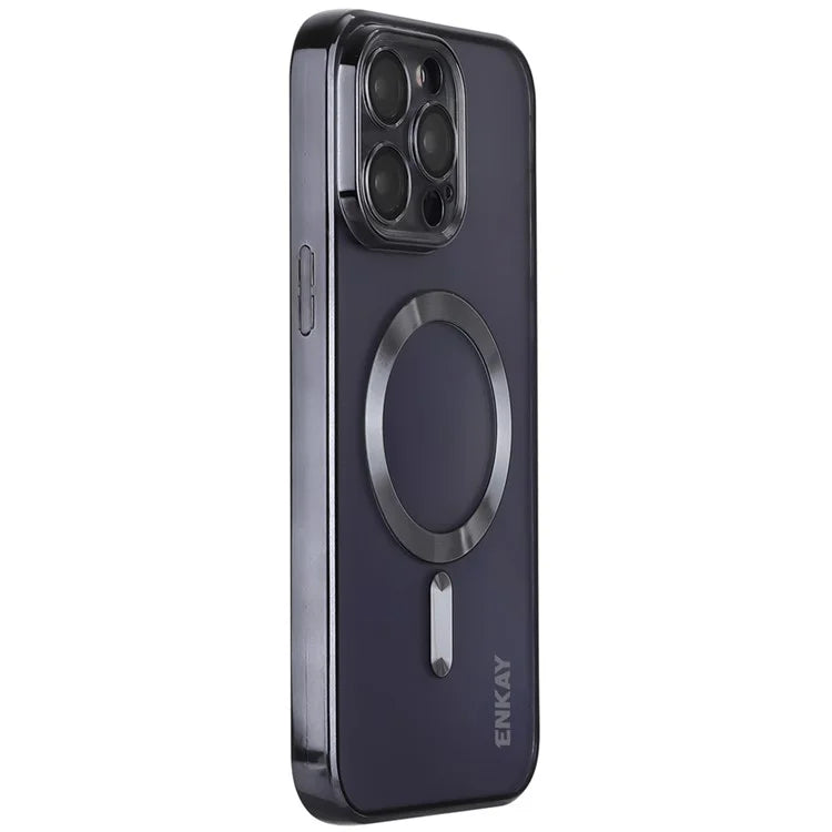 ENKAY HAT PRINCE For iPhone 16 Pro Max Magnetic Clear Case Shockproof TPU Phone Cover with Lens Film