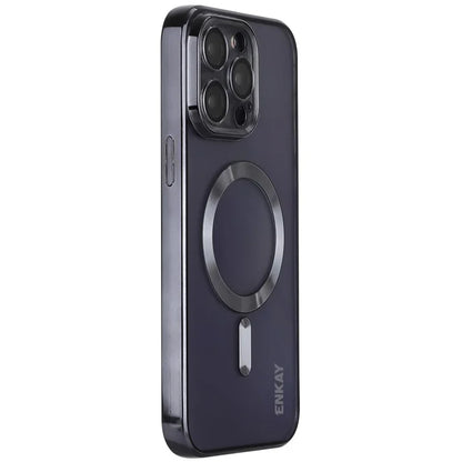 ENKAY HAT PRINCE For iPhone 16 Pro Max Magnetic Clear Case Shockproof TPU Phone Cover with Lens Film
