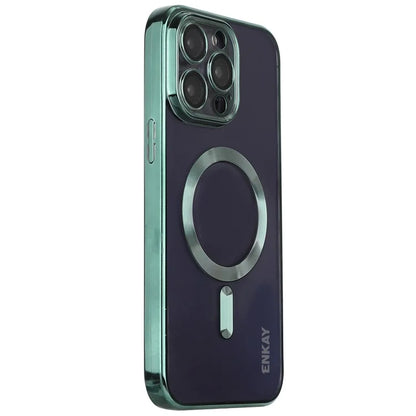 ENKAY HAT PRINCE For iPhone 16 Pro Max Magnetic Clear Case Shockproof TPU Phone Cover with Lens Film