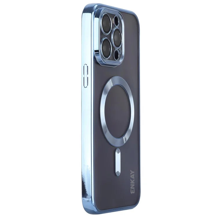 ENKAY HAT PRINCE For iPhone 16 Pro Max Magnetic Clear Case Shockproof TPU Phone Cover with Lens Film