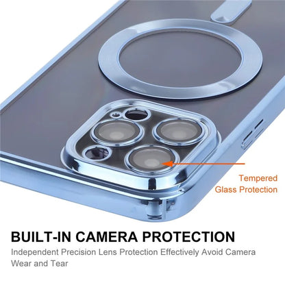 ENKAY HAT PRINCE For iPhone 16 Pro Max Magnetic Clear Case Shockproof TPU Phone Cover with Lens Film