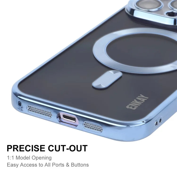 ENKAY HAT PRINCE For iPhone 16 Pro Max Magnetic Clear Case Shockproof TPU Phone Cover with Lens Film
