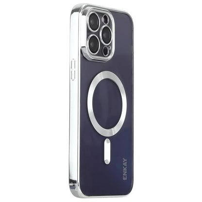 ENKAY HAT PRINCE For iPhone 16 Pro Max Magnetic Clear Case Shockproof TPU Phone Cover with Lens Film