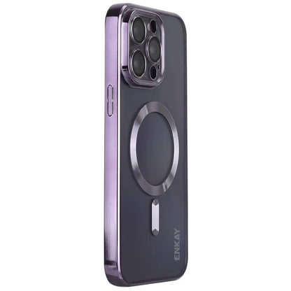 ENKAY HAT PRINCE For iPhone 16 Pro Max Magnetic Clear Case Shockproof TPU Phone Cover with Lens Film