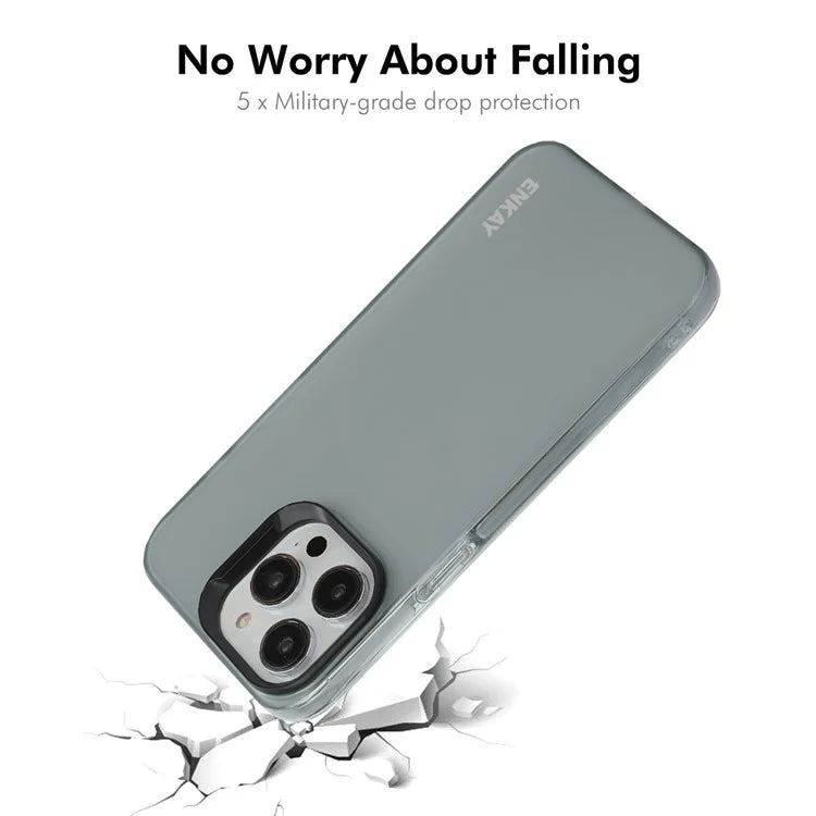 ENKAY HAT PRINCE For iPhone 15 Pro Max Case Translucent Matte TPU Shockproof Phone Case