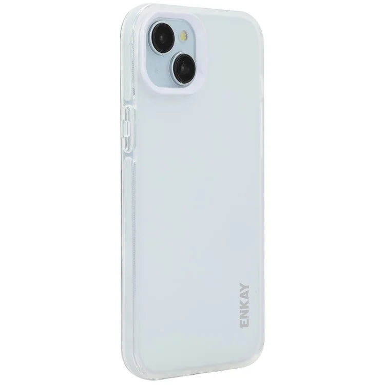 ENKAY HAT PRINCE For iPhone 15 Case Translucent Matte TPU Shockproof Phone Case