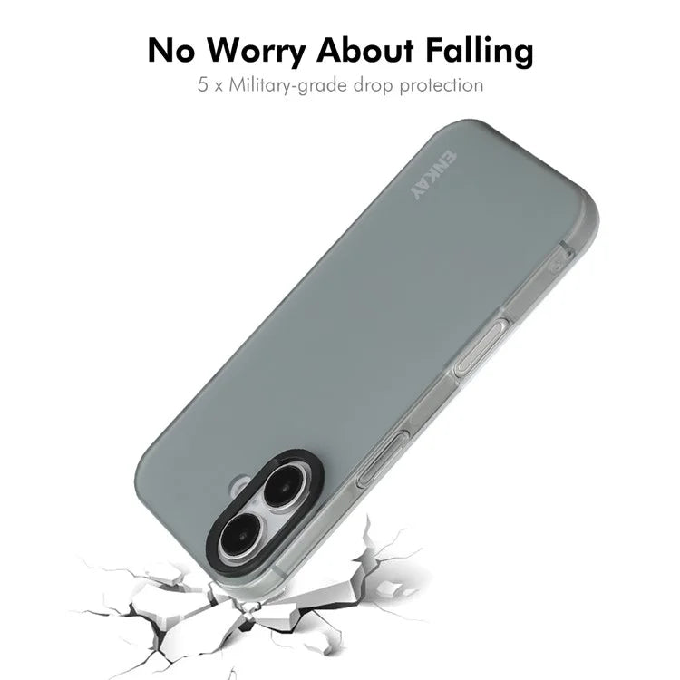 ENKAY HAT PRINCE For iPhone 16 Case Translucent Matte TPU Shockproof Phone Case