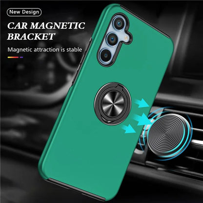 For Samsung Galaxy S24 FE Case PC+TPU Phone Cover with Rotatable Ring Holder