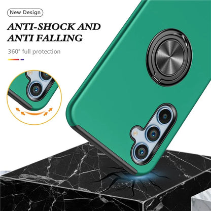 For Samsung Galaxy S24 FE Case PC+TPU Phone Cover with Rotatable Ring Holder