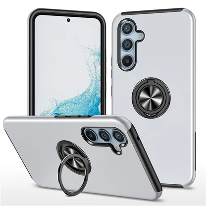 For Samsung Galaxy S24 FE Case PC+TPU Phone Cover with Rotatable Ring Holder