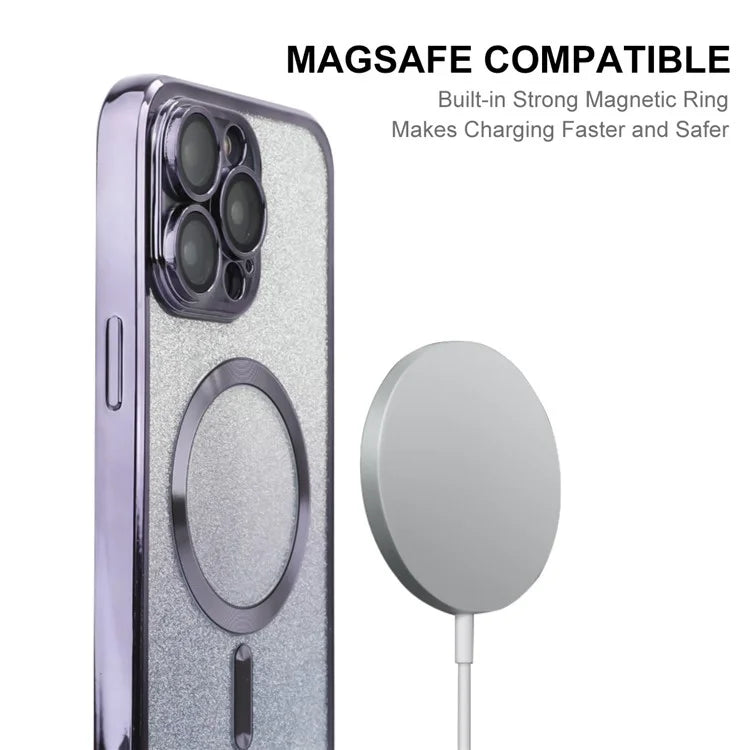ENAKY HAT PRINCE For iPhone 16 Pro Max Magnetic Case Glitter TPU Phone Back Cover with Lens Film
