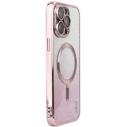 ENAKY HAT PRINCE For iPhone 16 Pro Max Magnetic Case Glitter TPU Phone Back Cover with Lens Film