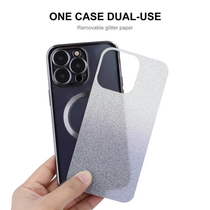 ENAKY HAT PRINCE For iPhone 16 Pro Max Magnetic Case Glitter TPU Phone Back Cover with Lens Film