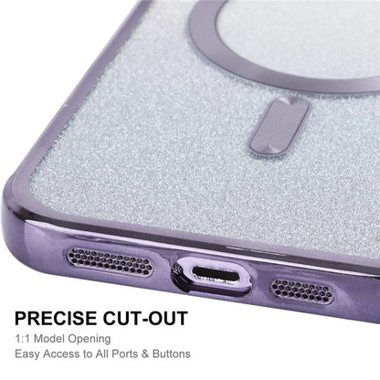 ENAKY HAT PRINCE For iPhone 16 Pro Max Magnetic Case Glitter TPU Phone Back Cover with Lens Film