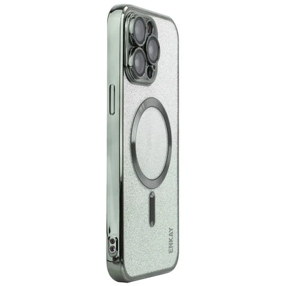 ENAKY HAT PRINCE For iPhone 16 Pro Max Magnetic Case Glitter TPU Phone Back Cover with Lens Film