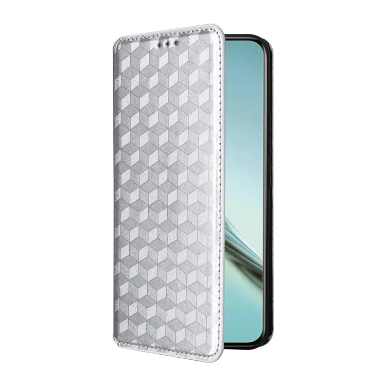 For Realme 13 Pro+ 5G / 13 Pro 5G Wallet Case Rhombus Imprinted Leather Phone Cover