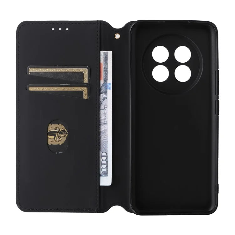 For Realme 13 Pro+ 5G / 13 Pro 5G Wallet Case Rhombus Imprinted Leather Phone Cover
