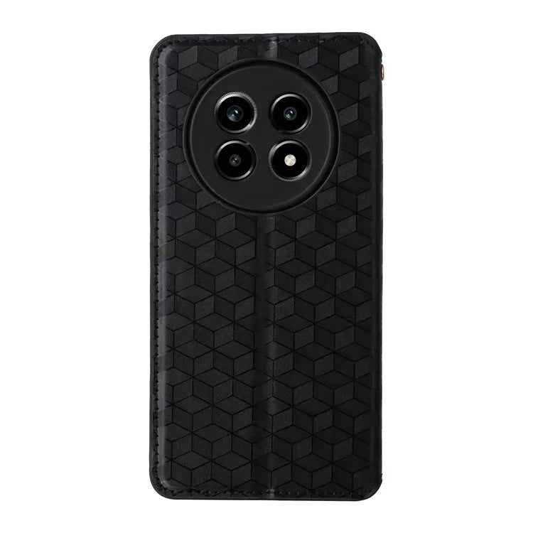 For Realme 13 Pro+ 5G / 13 Pro 5G Wallet Case Rhombus Imprinted Leather Phone Cover
