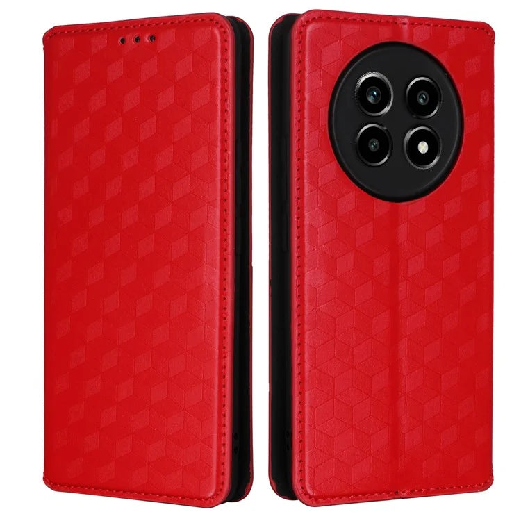 For Realme 13 Pro+ 5G / 13 Pro 5G Wallet Case Rhombus Imprinted Leather Phone Cover