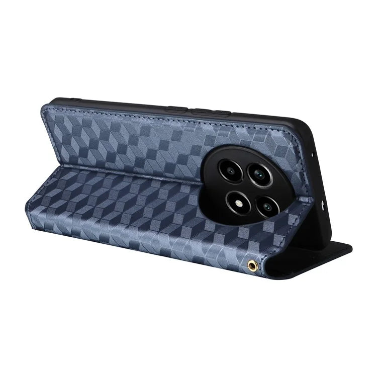 For Realme 13 Pro+ 5G / 13 Pro 5G Wallet Case Rhombus Imprinted Leather Phone Cover