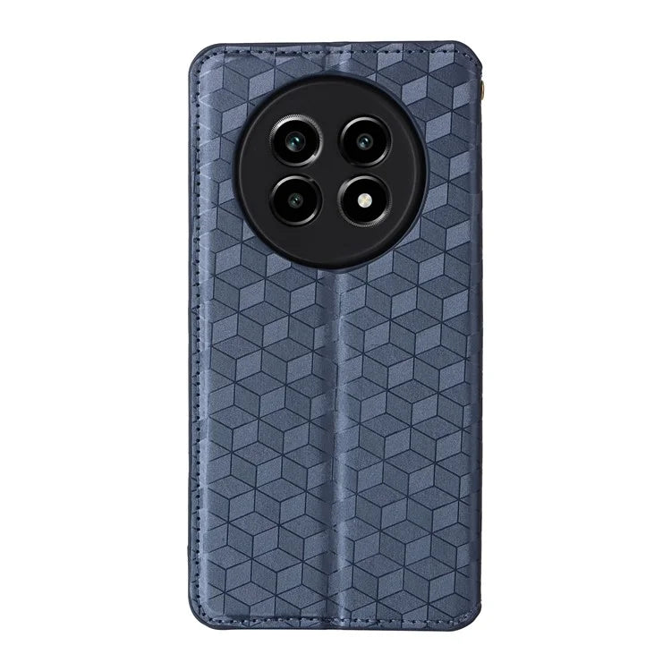 For Realme 13 Pro+ 5G / 13 Pro 5G Wallet Case Rhombus Imprinted Leather Phone Cover