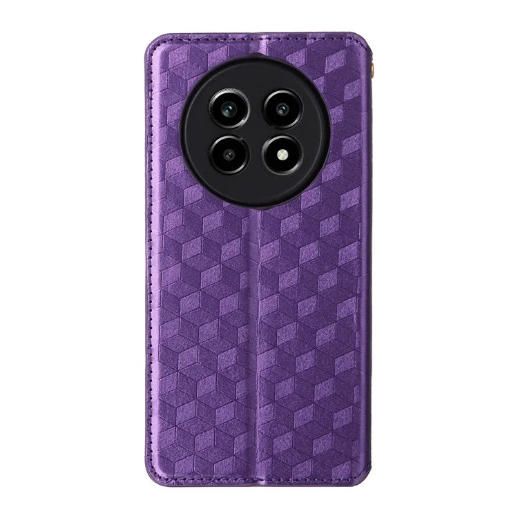 For Realme 13 Pro+ 5G / 13 Pro 5G Wallet Case Rhombus Imprinted Leather Phone Cover