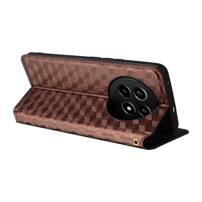 For Realme 13 Pro+ 5G / 13 Pro 5G Wallet Case Rhombus Imprinted Leather Phone Cover