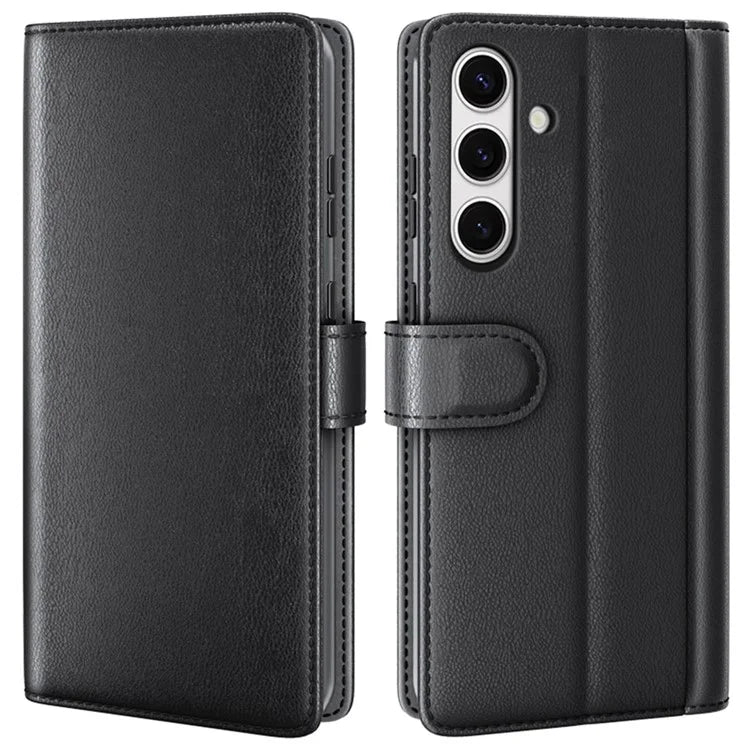 For Samsung Galaxy S24 FE Case Genuine Split Leather Phone Cover Wallet Card Slot