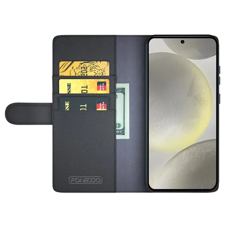 For Samsung Galaxy S24 FE Case Genuine Split Leather Phone Cover Wallet Card Slot