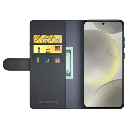 For Samsung Galaxy S24 FE Case Genuine Split Leather Phone Cover Wallet Card Slot