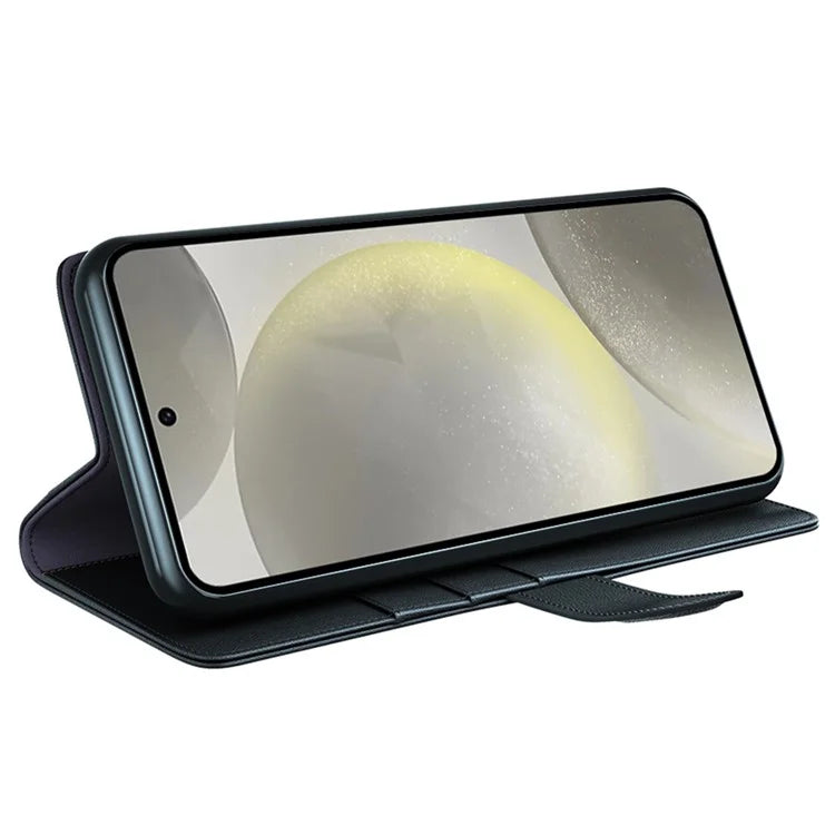 For Samsung Galaxy S24 FE Case Genuine Split Leather Phone Cover Wallet Card Slot