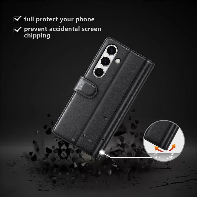 For Samsung Galaxy S24 FE Case Genuine Split Leather Phone Cover Wallet Card Slot
