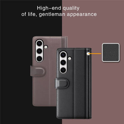 For Samsung Galaxy S24 FE Case Genuine Split Leather Phone Cover Wallet Card Slot