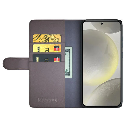 For Samsung Galaxy S24 FE Case Genuine Split Leather Phone Cover Wallet Card Slot