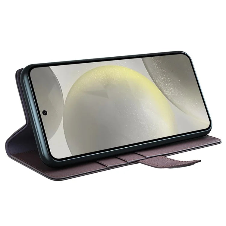 For Samsung Galaxy S24 FE Case Genuine Split Leather Phone Cover Wallet Card Slot