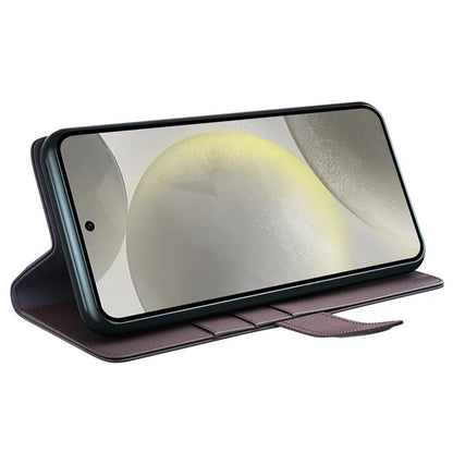 For Samsung Galaxy S24 FE Case Genuine Split Leather Phone Cover Wallet Card Slot