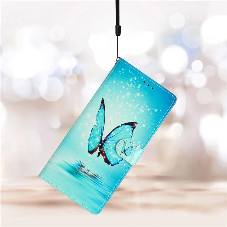 For Samsung Galaxy S24 FE Wallet Case PU Leather Pattern Printing Stand Phone Cover with Strap