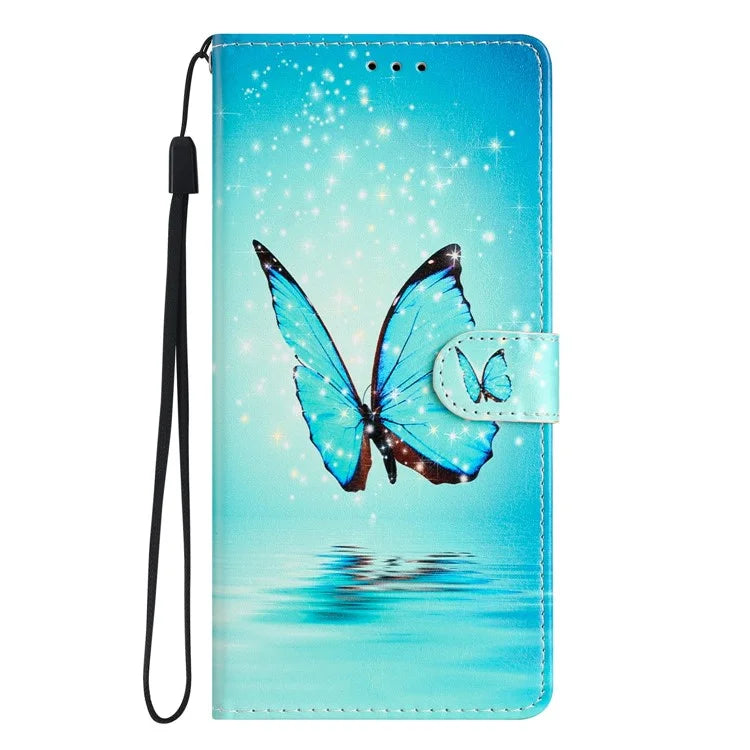 For Samsung Galaxy S24 FE Wallet Case PU Leather Pattern Printing Stand Phone Cover with Strap