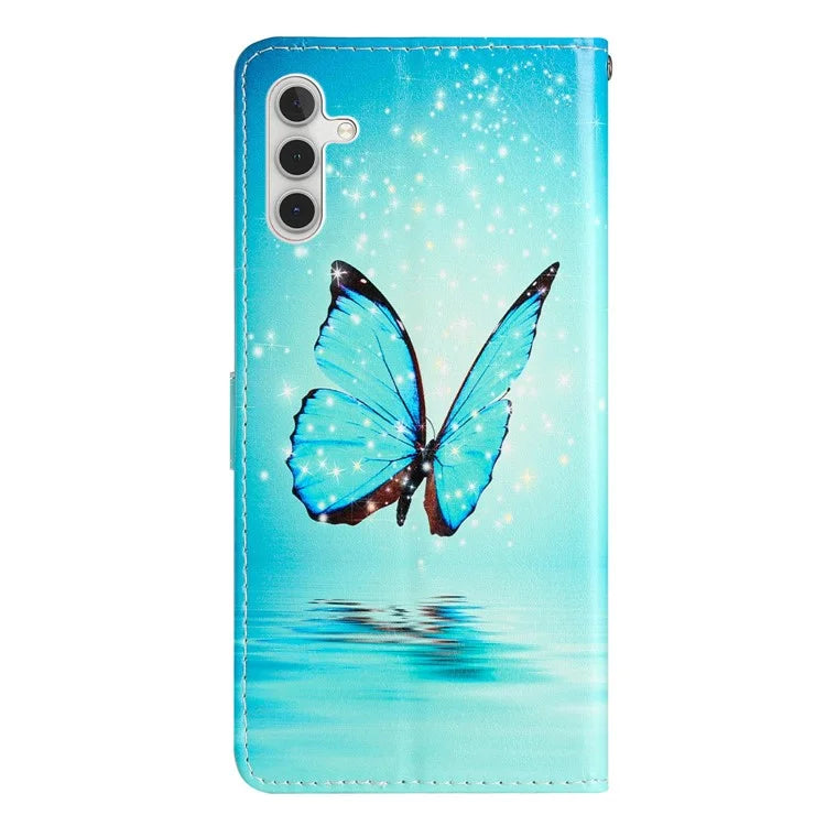 For Samsung Galaxy S24 FE Wallet Case PU Leather Pattern Printing Stand Phone Cover with Strap