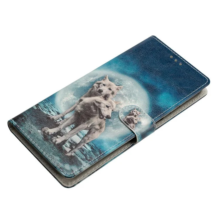 For Samsung Galaxy S24 FE Wallet Case PU Leather Pattern Printing Stand Phone Cover with Strap