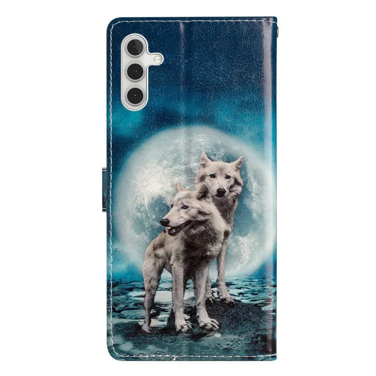 For Samsung Galaxy S24 FE Wallet Case PU Leather Pattern Printing Stand Phone Cover with Strap