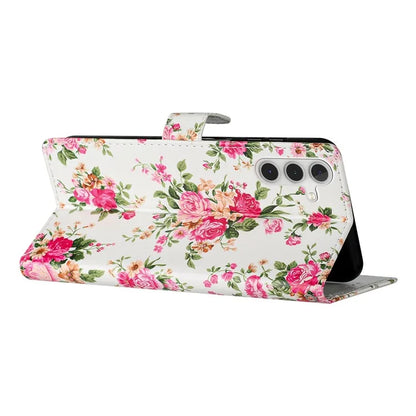 For Samsung Galaxy S24 FE Wallet Case PU Leather Pattern Printing Stand Phone Cover with Strap