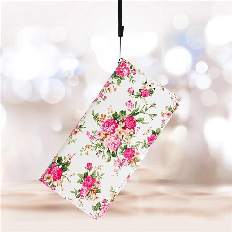 For Samsung Galaxy S24 FE Wallet Case PU Leather Pattern Printing Stand Phone Cover with Strap