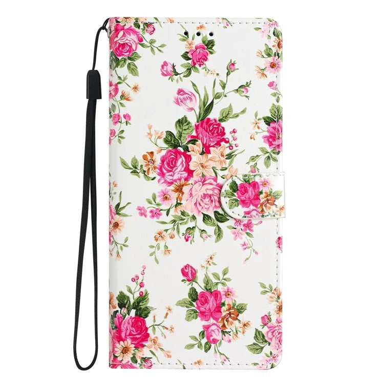 For Samsung Galaxy S24 FE Wallet Case PU Leather Pattern Printing Stand Phone Cover with Strap