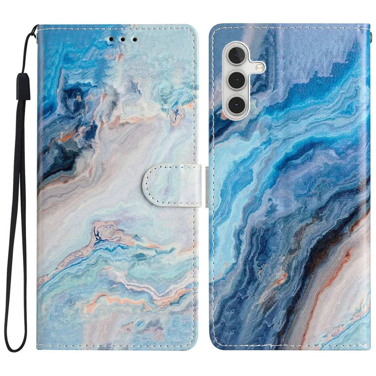 For Samsung Galaxy S24 FE Wallet Case PU Leather Pattern Printing Stand Phone Cover with Strap