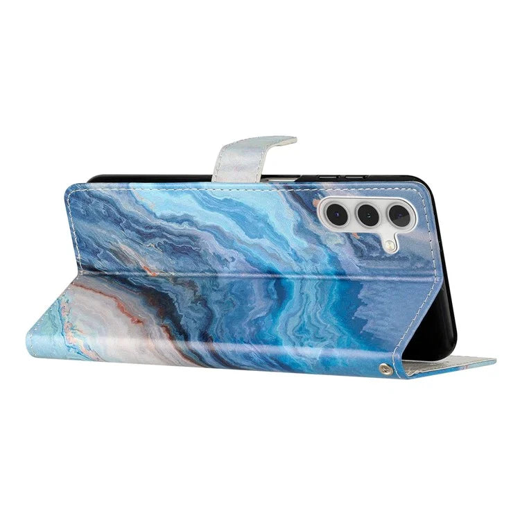 For Samsung Galaxy S24 FE Wallet Case PU Leather Pattern Printing Stand Phone Cover with Strap